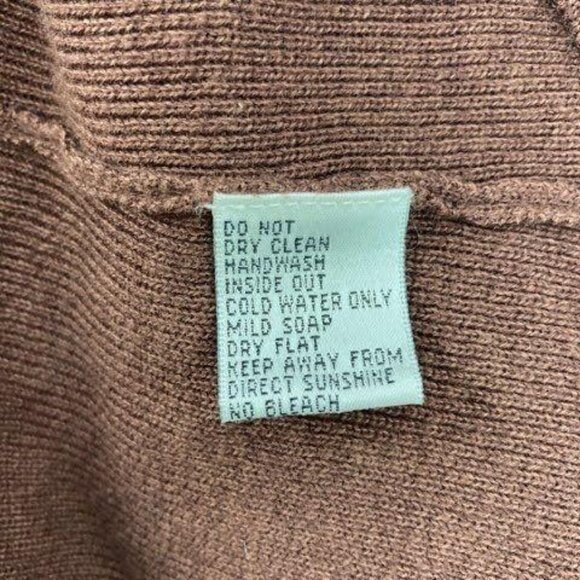 Vintage Just B Womens M Brown Front Button Sweater Floral Embroidery Collar - Picture 8 of 12